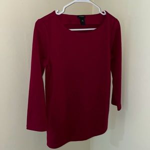 Ann Taylor XS 3/4 Sleeve Rubbed Top